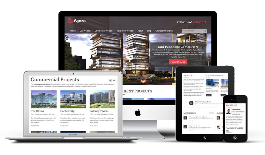 Apex responsive construction and building business WordPress theme