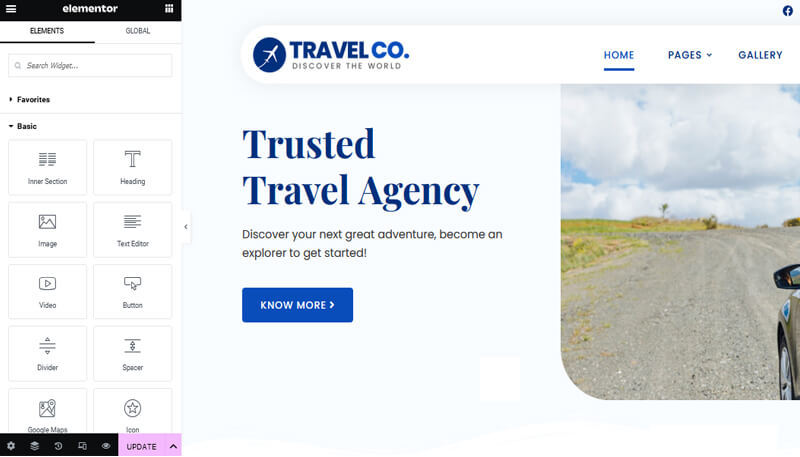 Elementor Compatible Travel Agency Theme