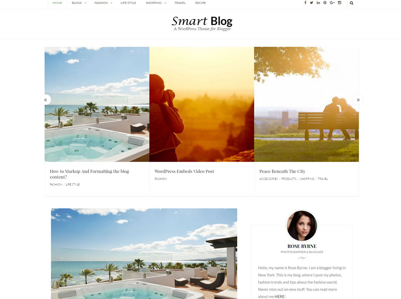 Free SmartBlog WordPress Theme