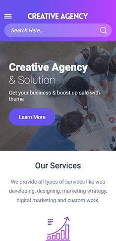 Agency Theme mobile view