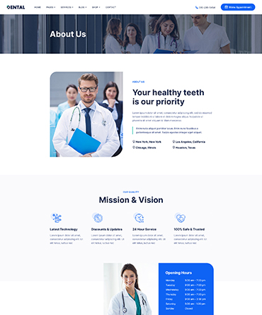 WordPress Dental Clinic Theme Homepage 2