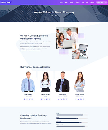 Agency theme about page