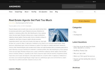 Answers WordPress Theme Blog Page