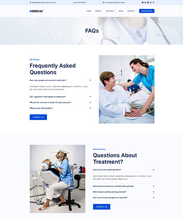 Medical Theme Theme - FAQ Page