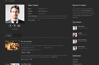 Templatic Explore Theme Profile Page