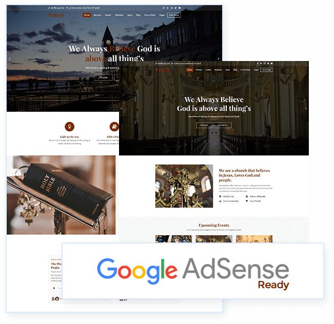 AdSense ready WordPress Church theme