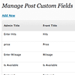 Automobile Cars Theme Custom Fields