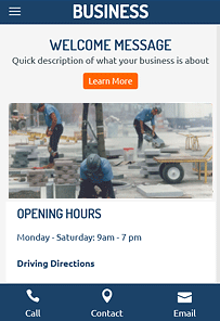 Mobile View of Small Business Theme