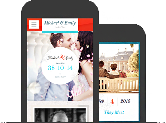 Fully Mobile Compatible Wedding Theme