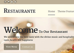 Home page of Restaurant wordpress theme