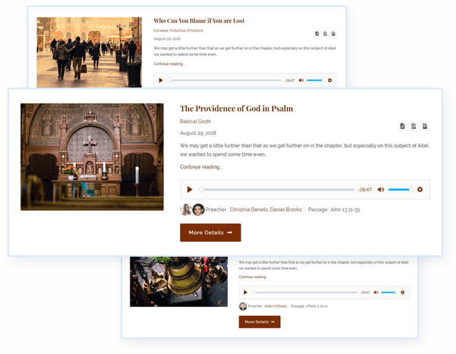Church WordPress theme with sermons