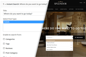 Hotels Finder WordPress Theme Search Options