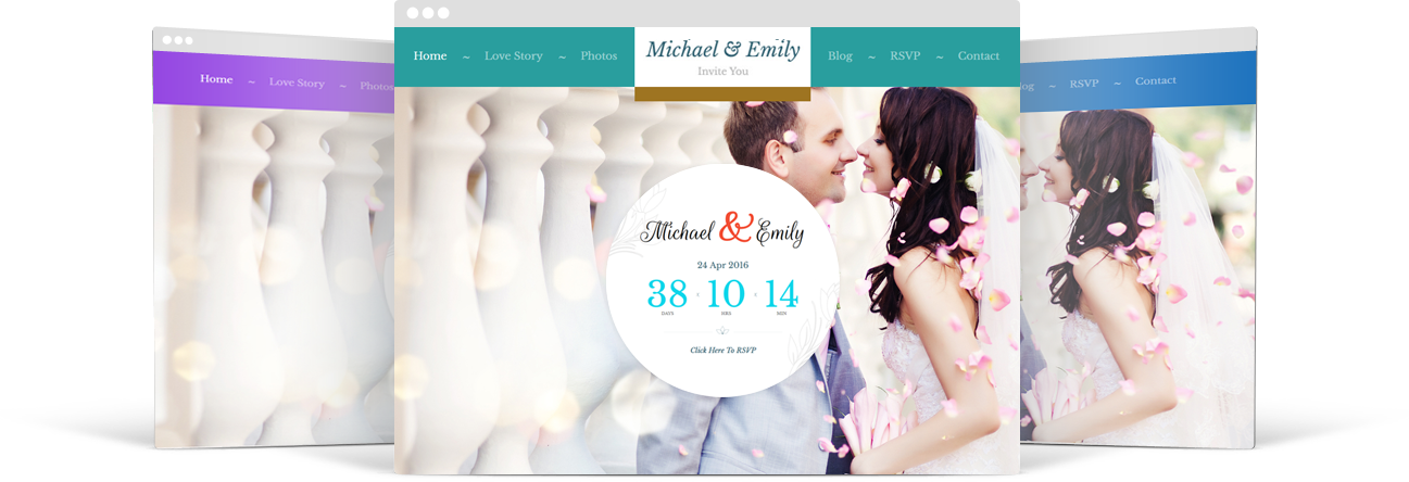 Fully Color Customized WordPress Wedding Theme